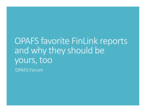 OPAFS favorite FinLink reports  and why they should be  yours, too OPAFS Forum