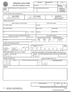 PERSONAL DATA FORM UPAY544-6 (R9/00) FO-2195