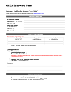 OCGA Subaward Team  Subaward Modification Request Form (SMRF) .
