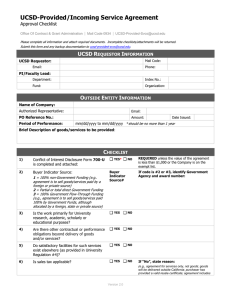 UCSD-Provided/Incoming Service Agreement Approval Checklist
