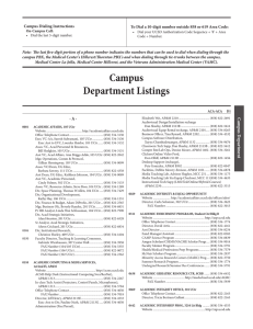 Campus Department Listings - A -