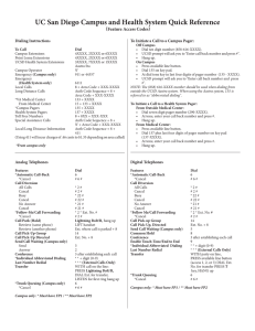 UC San Diego Campus and Health System Quick Reference  ( )