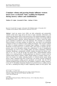 Container volume and growing density influence western