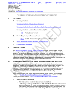 What’s New UC SAN DIEGO POLICY AND PROCEDURE  MANUAL Index Alphabetical Guide