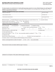 RETIRED EMPLOYEE APPROVALS FORM