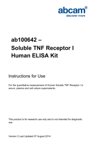 ab100642 – Soluble TNF Receptor I Human ELISA Kit Instructions for Use