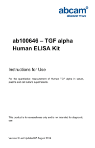 ab100646 – TGF alpha Human ELISA Kit Instructions for Use