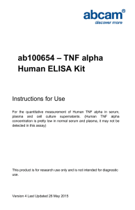 ab100654 – TNF alpha Human ELISA Kit Instructions for Use