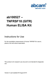 ab100527 – TNFRSF18 (GITR) Human ELISA Kit Instructions for Use