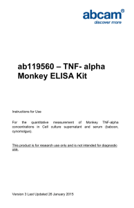 ab119560 – TNF- alpha Monkey ELISA Kit