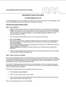 ESPS MODULE SELECTION GUIDE for ESPS Affiliates 2015-16