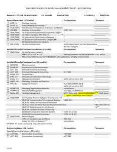 ANISFIELD SCHOOL OF BUSINESS ADVISEMENT SHEET - ACCOUNTING