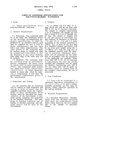 (Revised 1 June 1974) C 572 CRD-C 572-74 CORPS OF ENGINEERS SPECIFICATIONS FOR