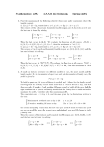 Mathematics 1090 EXAM III-Solution Spring 2005