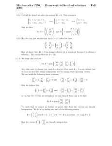Mathematics 2270 Homework 4-Sketch of solutions Fall 2004