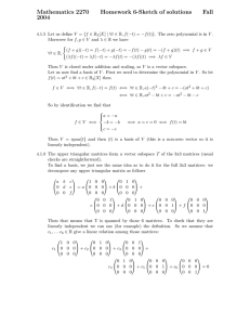 Mathematics 2270 Homework 6-Sketch of solutions Fall 2004