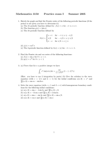 Mathematics 3150 Practice exam I Summer 2005