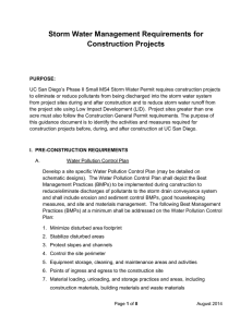 Storm Water Management Requirements for Construction Projects