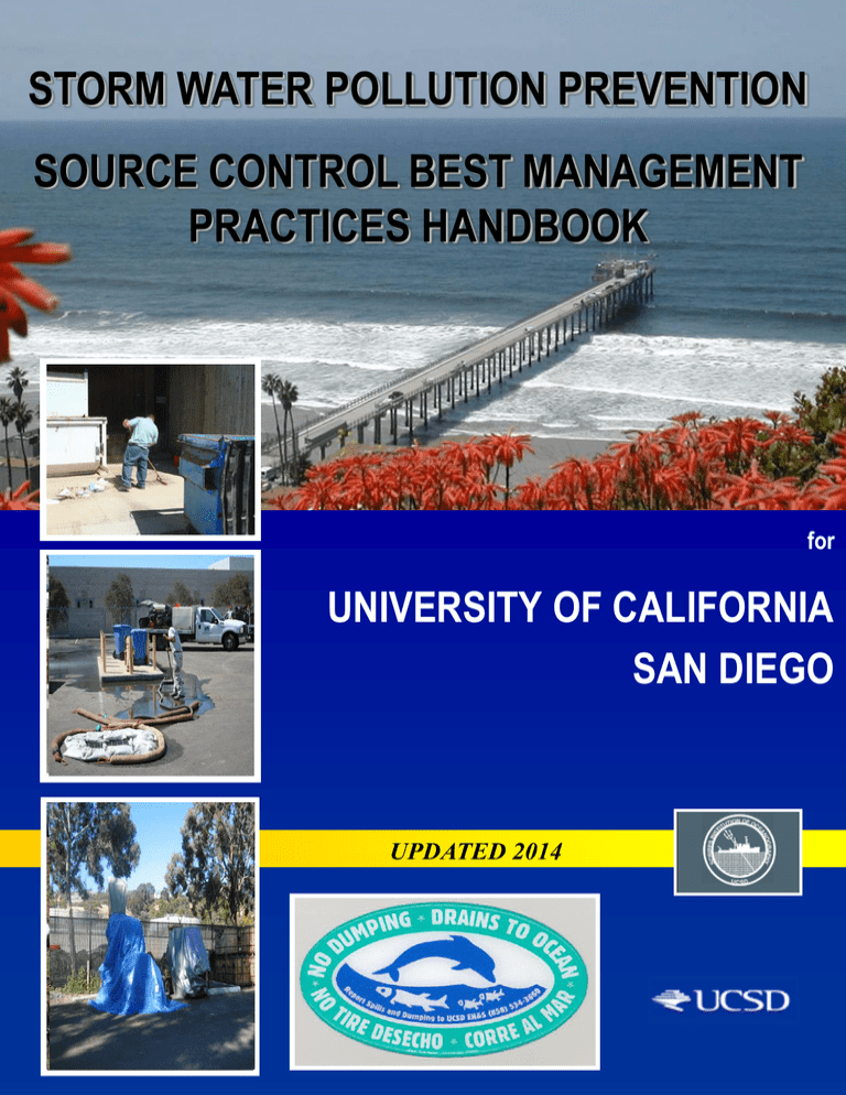 Storm Water Pollution Prevention Source Control Best Management Practices Handbook University Of 6116