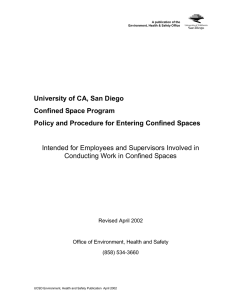 University of CA, San Diego Confined Space Program