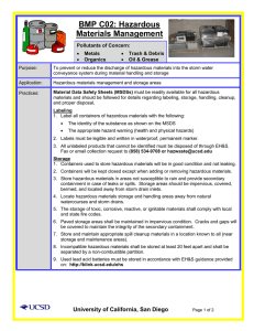 BMP C02: Hazardous Materials Management  Metals