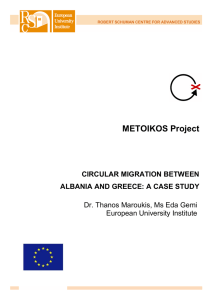 METOIKOS Project Dr. Thanos Maroukis, Ms Eda Gemi European University Institute