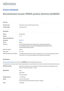 Recombinant mouse VEGFA protein (Active) ab200260 Product datasheet Overview Product name