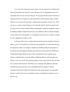 1  As we enter the twenty-first century, there is a serious... electoral participation by America’s youth. The sense of civic engagement...