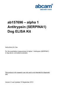 ab157696 – alpha 1 Antitrypsin (SERPINA1) Dog ELISA Kit