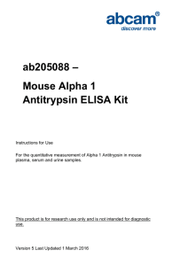 ab205088 – Mouse Alpha 1 Antitrypsin ELISA Kit