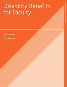 Disability Benefits for Faculty Fact Sheet: Disability Benefits for Faculty