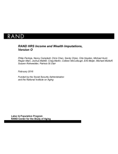 RAND RAND HRS Income and Wealth Imputations, Version O