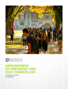 APPOINTMENT OF PRESIDENT AND VICE-CHANCELLOR INFORMATION FOR