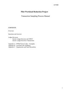 Pilot Workload Reduction Project Transaction Sampling Process Manual