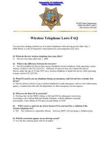 Wireless Telephone Laws FAQ