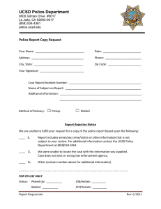 UCSD Police Department  Police Report Copy Request