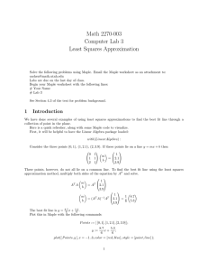 Math 2270-003 Computer Lab 3 Least Squares Approximation