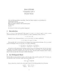 Math 2270-003 Computer Lab 4 Fourier Series
