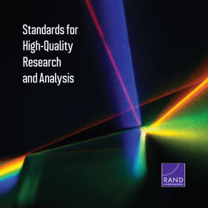 Standards for High-Quality Research and Analysis