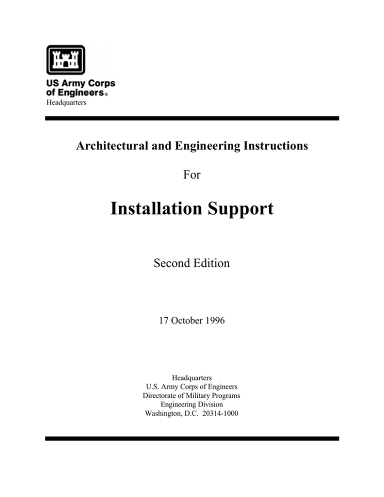 Installation Support Architectural and Engineering Instructions For ...