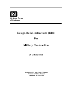 Design-Build Instructions (DBI) For Military Construction 29 October 1994