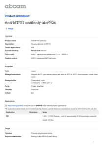 Anti-MTFR1 antibody ab69926 Product datasheet 1 Image