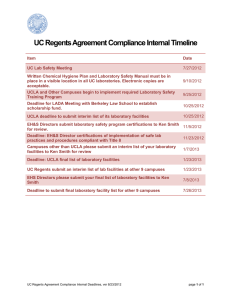 UC Regents Agreement Compliance Internal Timeline