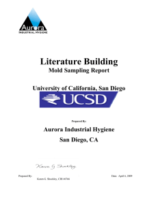 Literature Building  Mold Sampling Report University of California, San Diego