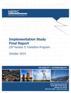 Implementation Study Final Report CIP Version 5 Transition Program October 2014