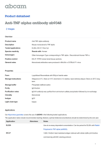 Anti-TNF alpha antibody ab9348 Product datasheet 2 Images Overview