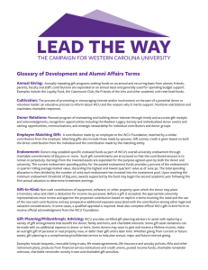 LEAD THE WAY THE CAMPAIGN FOR WESTERN CAROLINA UNIVERSITY Annual Giving: