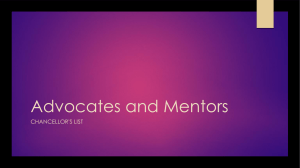 Advocates and Mentors CHANCELLOR'S LIST