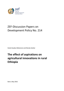 ZEF-Discussion Papers on Development Policy No. 214 The effect of aspirations on
