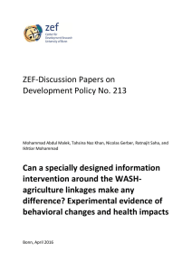 ZEF-Discussion Papers on Development Policy No. 213 Can a specially designed information